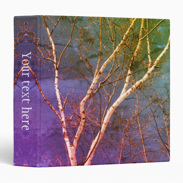 White Birch Tree Blue Sky Art Personalized  Binder (Front/Spine)
