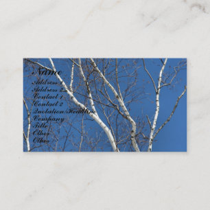 White Birch Tree Blue Sky Nature Business Card