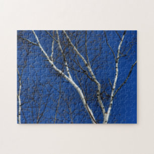 White Birch Tree Blue Sky Nature Orton Effect  Jigsaw Puzzle