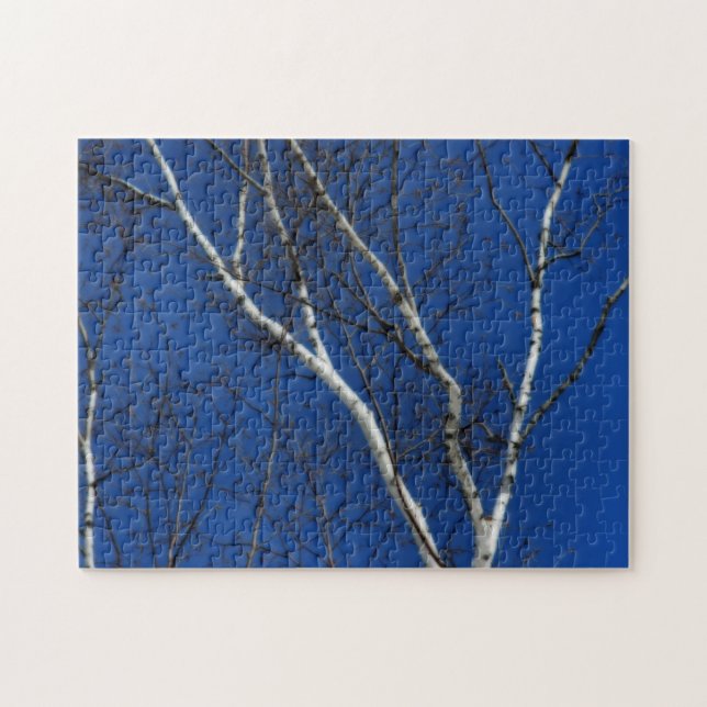 White Birch Tree Blue Sky Nature Orton Effect  Jigsaw Puzzle (Horizontal)