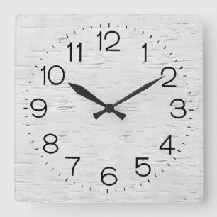 White Birch Tree Square Wall Clock