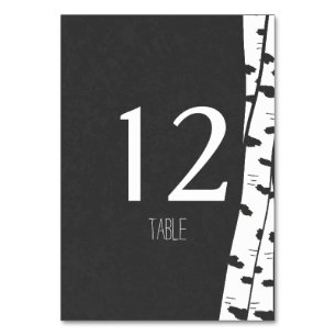 White Birch Tree Table Number Card