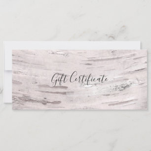 White Birch Tree Wood Rustic Gift Certificate