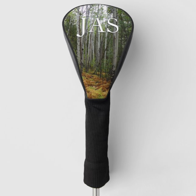 White Birch Trees and Fall Ferns at Rocky Mountain Golf Head Cover (Front)
