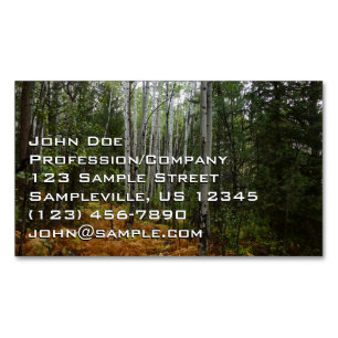 White Birch Trees and Fall Ferns at Rocky Mountain Magnetic Business Card