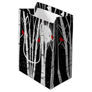 White Birch Trees in Snowflakes Medium Gift Bag