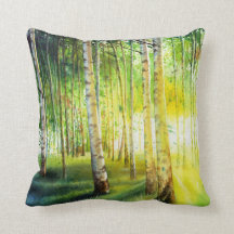 White Birch with Sun Streaming Through