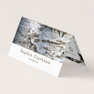 White Birch Wood Double Loyalty Business Card