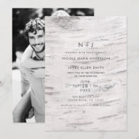 White Birch Wood Rustic Barn Modern Photo Wedding