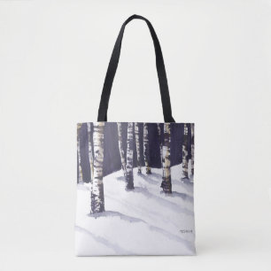 White Birches in Winter Tote Bag