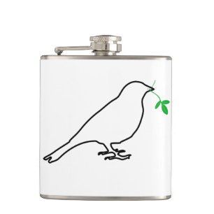 White Bird and Twig Kitchen Flask