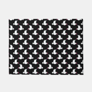 White Bird Breast Cancer Awareness Pattern Doormat