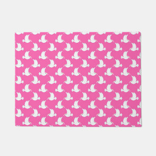 White Bird Breast Cancer Awareness Pattern Doormat