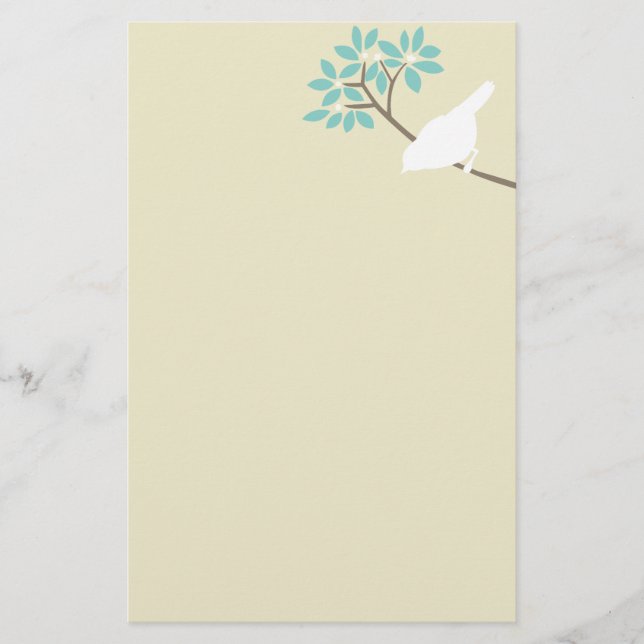 White Bird Custom Stationery (Front)