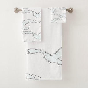 White Bird In Flight Home Decor  Bath Towel Set