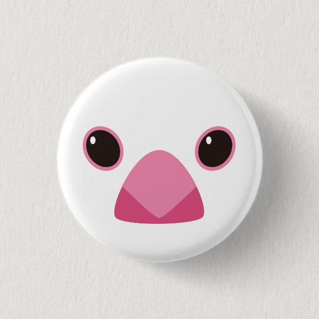 White Bird - Java sparrow (white) 1 Inch Round Button (Front)