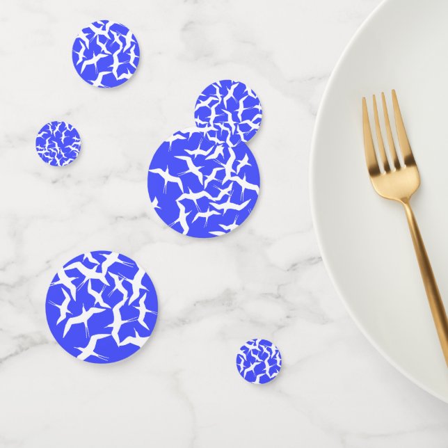 White Birds Blue Background Sea Theme Confetti (Group)
