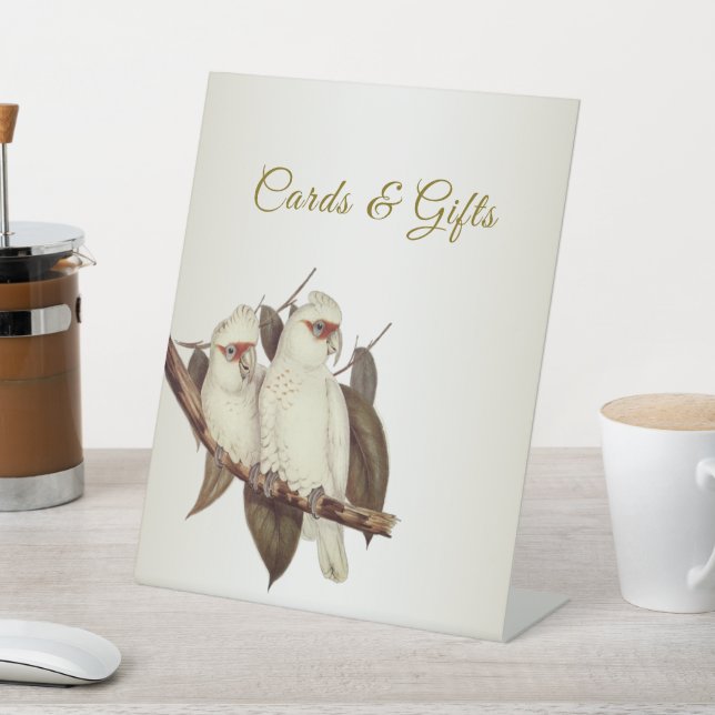 White Birds Cards and Gifts Pedestal Sign (In SItu)