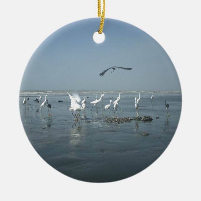 White birds featehres hakuna matata.JPG Ceramic Ornament (Front)
