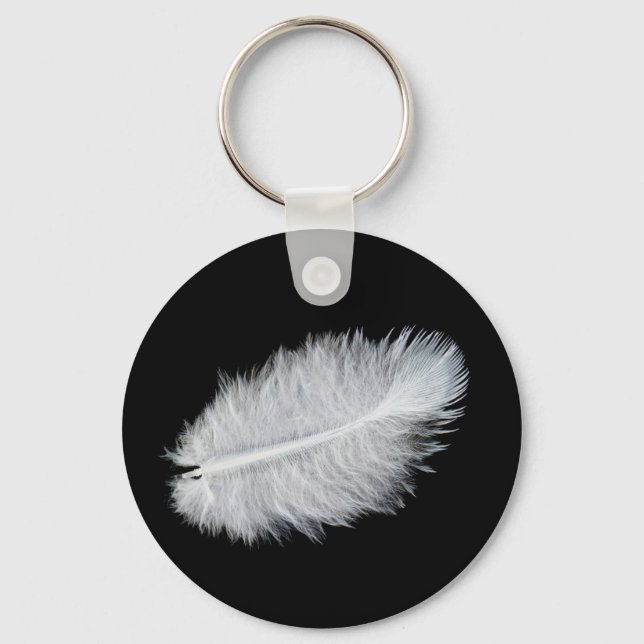 White bird's feather keychain (Front)