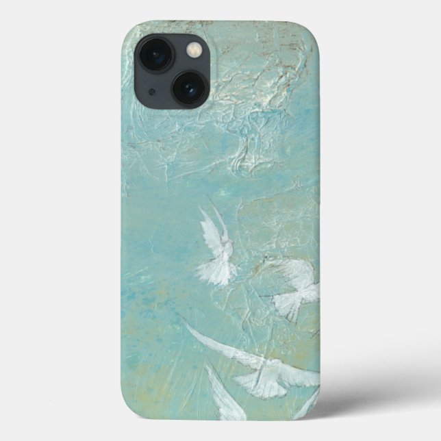 White Birds Flying Through Blue Sky Case-Mate iPhone Case (Back)