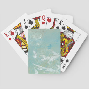 White Birds Flying Through Blue Sky Playing Cards