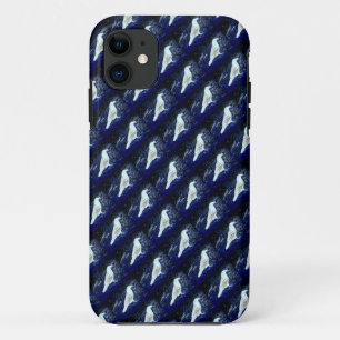 white birds on blue case