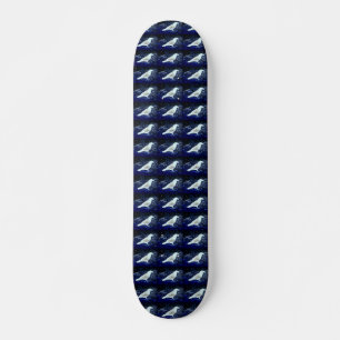 white birds on blue case skateboard