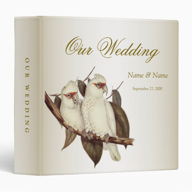 White Birds Wedding Album Binder (Front/Spine)