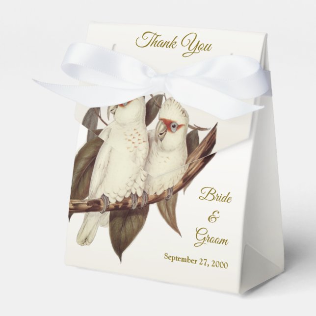 White Birds Wedding Favour Box (Front Side)
