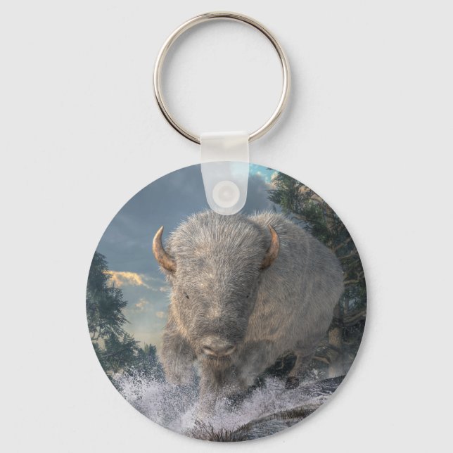 White Bison Keychain (Front)
