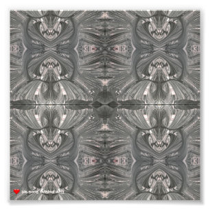 White Black Abstract Tribal Mask 3 Photo Print