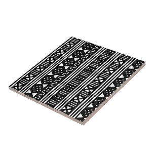 White   Black African MudCloth Changeable Colour Tile