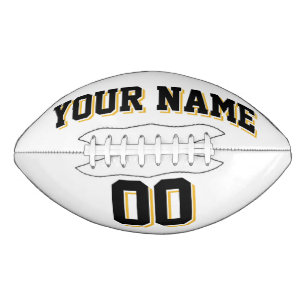 WHITE BLACK AND GOLD Custom Football