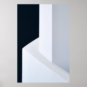 White, black, and grey illustration poster