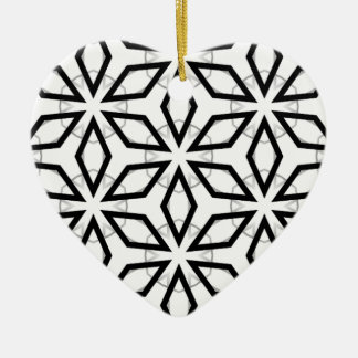 White Black and Silver Geometric pattern Ceramic Ornament