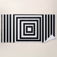 White & Black Beach Towel