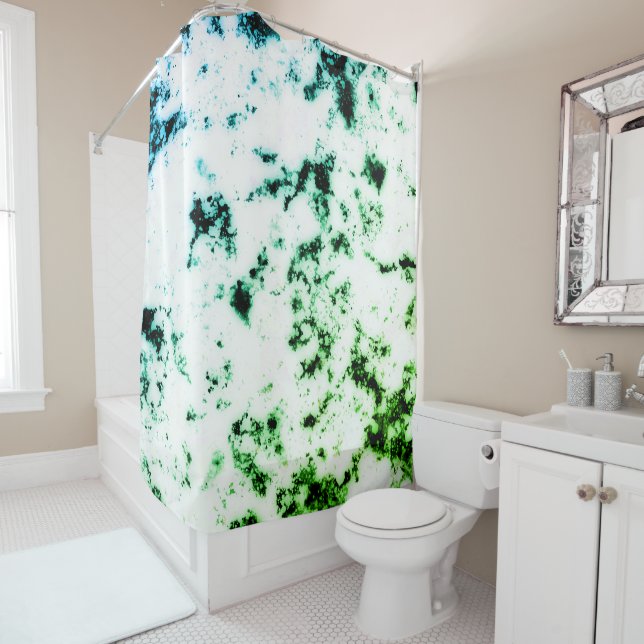 White Black Blue Green Marble Paint Splash (In Situ)