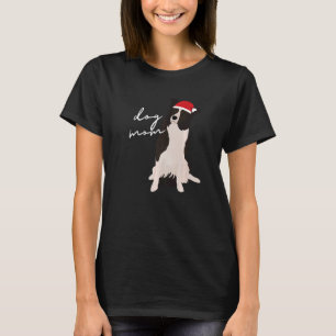 White & Black Border Collie Dog Mom Christmas T-Shirt
