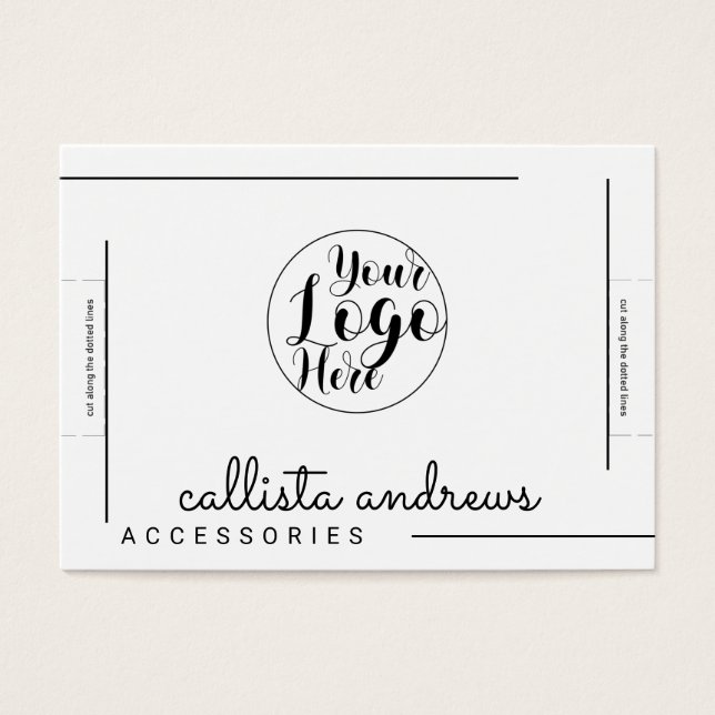 White Black Border Script Logo Bracelet Display (Front)