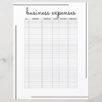 White Black Border Script Logo Business Expenses