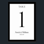 White & Black Border Wedding Table Number Card<br><div class="desc">A classic black and white wedding table number card that can be customized with any table number. The graphics appear on both sides of this card.</div>