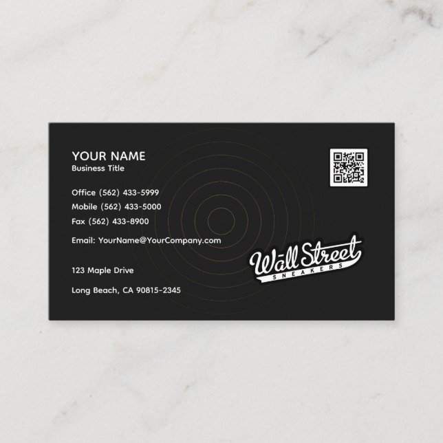 White | Black Business Card  (Front)