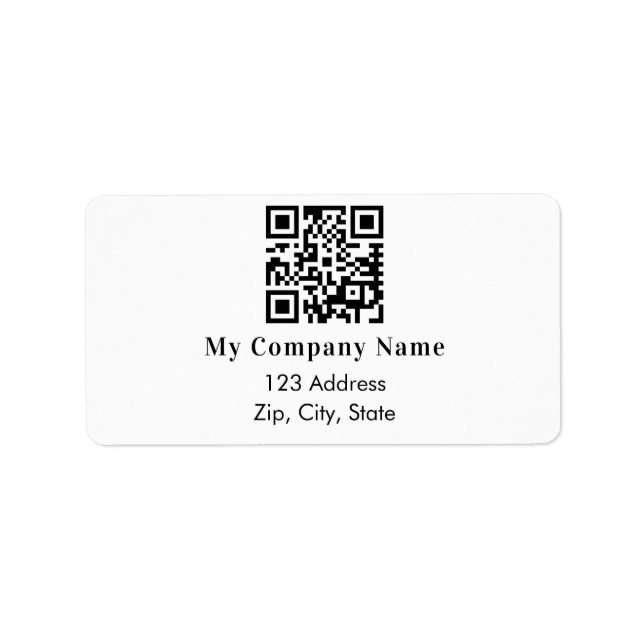 White black business qr code return address label (Front)