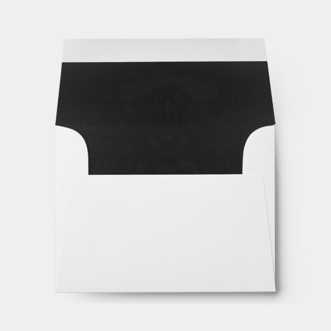 White & Black ChalkBoard Lined Wedding Thank You Envelope (Back (Bottom))