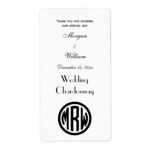 White Black Circle Monogram Font DIY BG