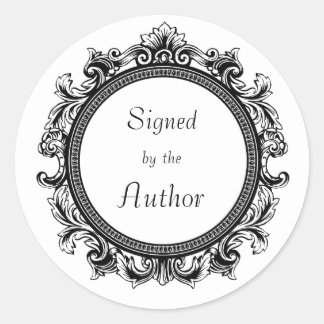 White & Black Classic Round Sticker