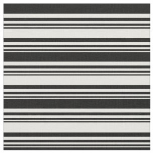 White & Black Coloured Lines Fabric