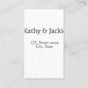 White black couple name address city state simple business card