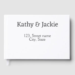 White black couple name address city state simple guest book